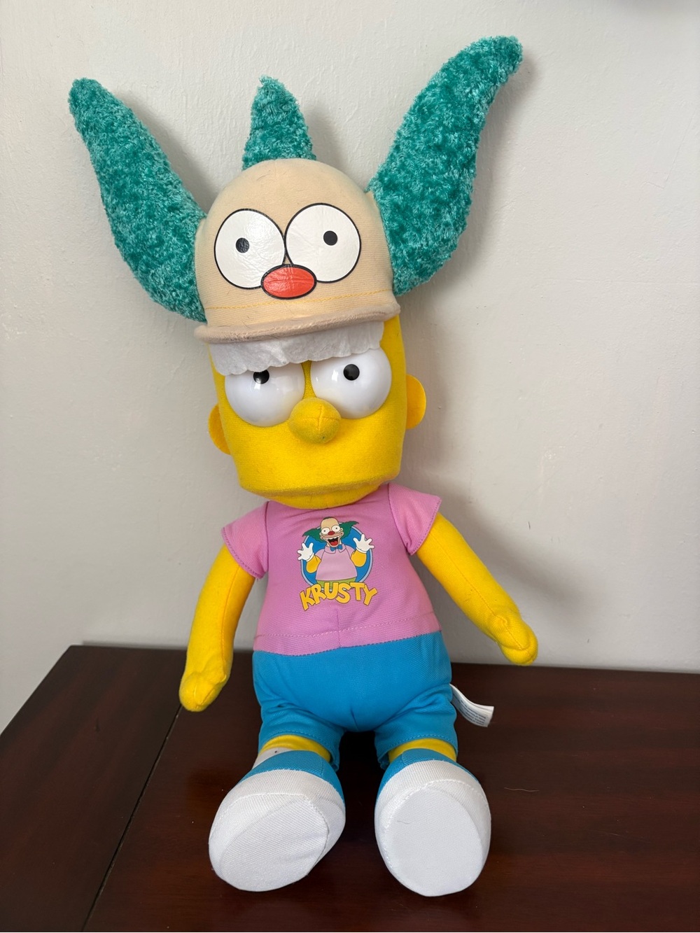 BART Simpson Krusty The Clown Fan Plush 2016 #SI4529 Approx 20” Long